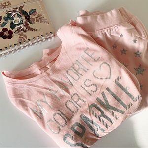 Girls’ Pink Sparkle Pajama Set
